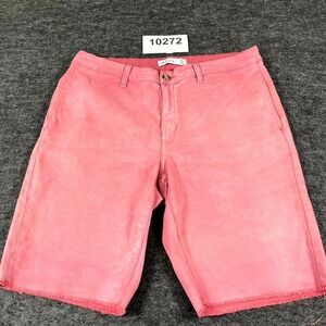 The Rail Chino Shorts Mens 34W Pink Cotton Stretch Flat Front Raw Hem Summer